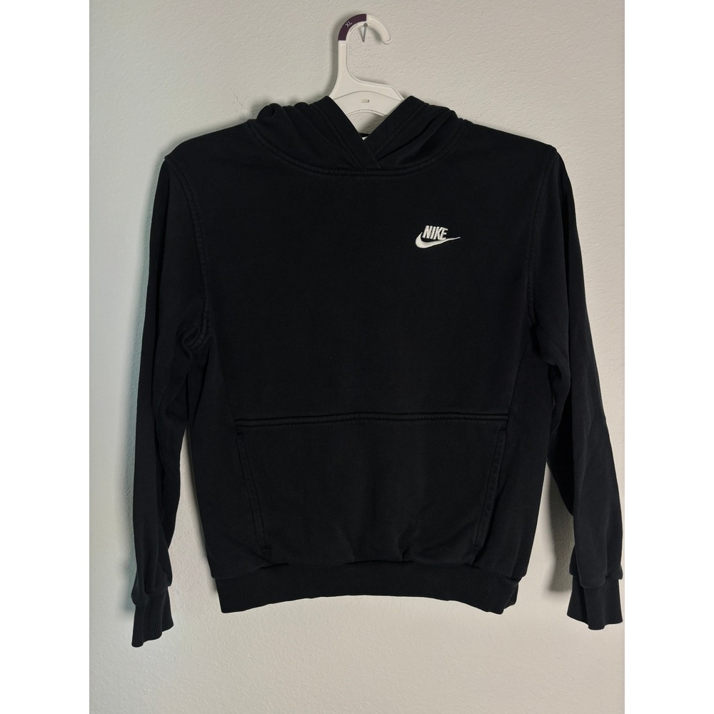 Mens Black Pullover Hoodie Sweatshirt Solid Long Sleeve Minimalist Streetwear XL